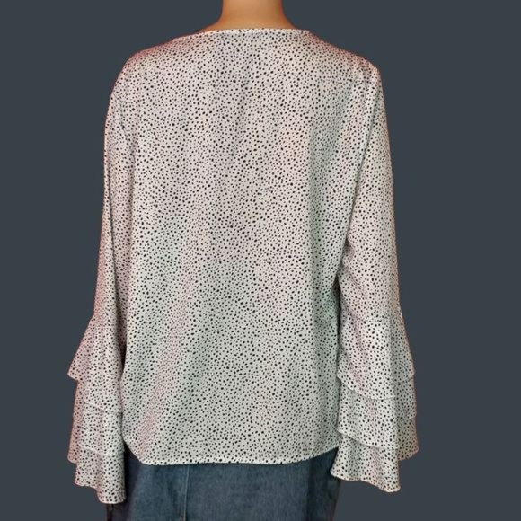 Shein Long ruffle sleeve v-neck blouse - Picture 4 of 8